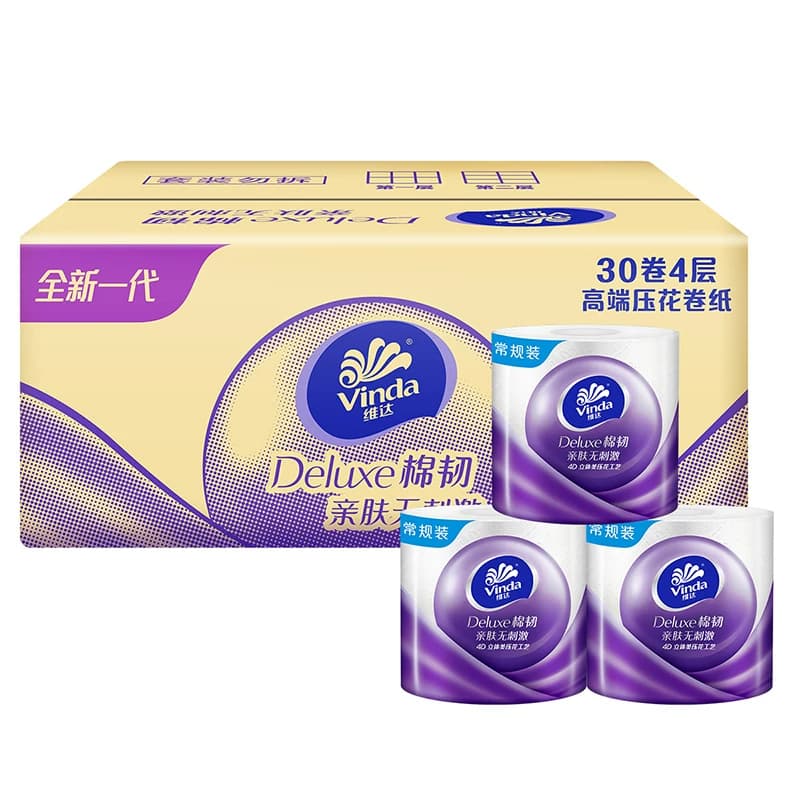 【下拉详情享优惠】维达棉韧立体美压花有芯卷纸4层卫生纸巾家用 - 缩略图5