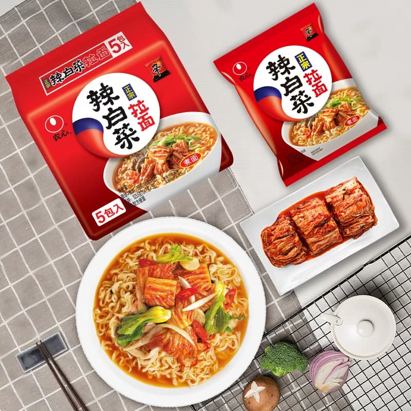 农心经典辣白菜多连包泡面泡菜方便面拉面辛拉面懒人速食面 - 缩略图4
