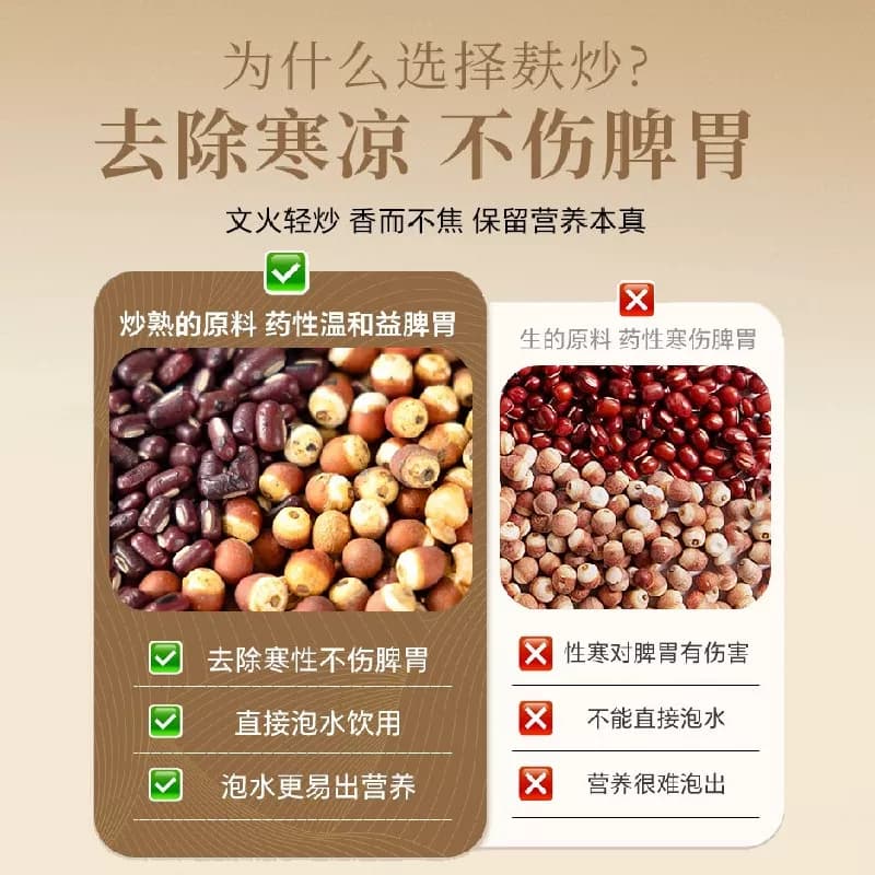 赤小豆薏仁薏米茯苓芡实茶红豆炒熟茶饮祛排寒湿调理三蒸三晒湿气 - 缩略图4