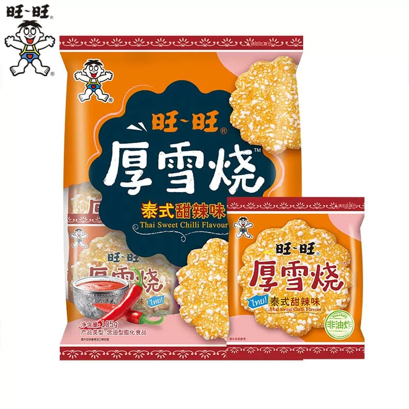 旺旺厚雪烧雪饼大米饼零食饼干泰式甜辣味休闲解馋零食105g*2包 - 缩略图2