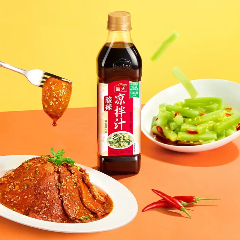 海天酸辣凉拌汁560gx1瓶凉拌菜调味汁酸辣鲜爽冷泡汁捞汁pet瓶 - 缩略图3