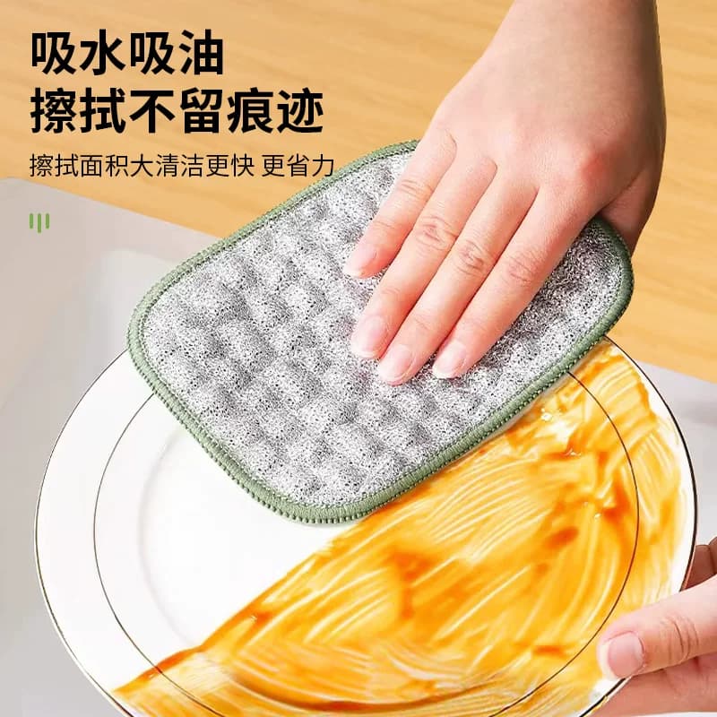 美宝琳钢丝洗碗布5条厨房用银丝棉纱双面两用洗碗巾抹布刷碗神器 - 缩略图2