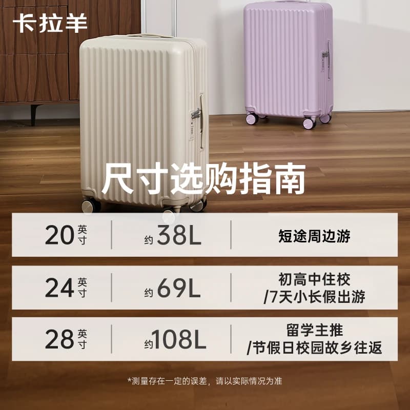 卡拉羊大容量云朵箱纯PC旅行箱登机行李箱男托运拉杆箱拉链箱抗摔 - 缩略图5