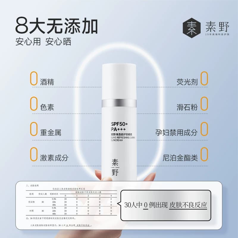 【买1送1】素野清透倍护夏季面部户外通勤旅行防晒霜SPF50+学生 - 缩略图5