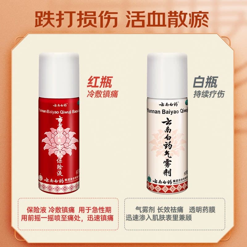 云南白药气雾剂喷雾剂跌打损伤喷雾消肿止痛50+60官方旗舰店正品 - 缩略图2