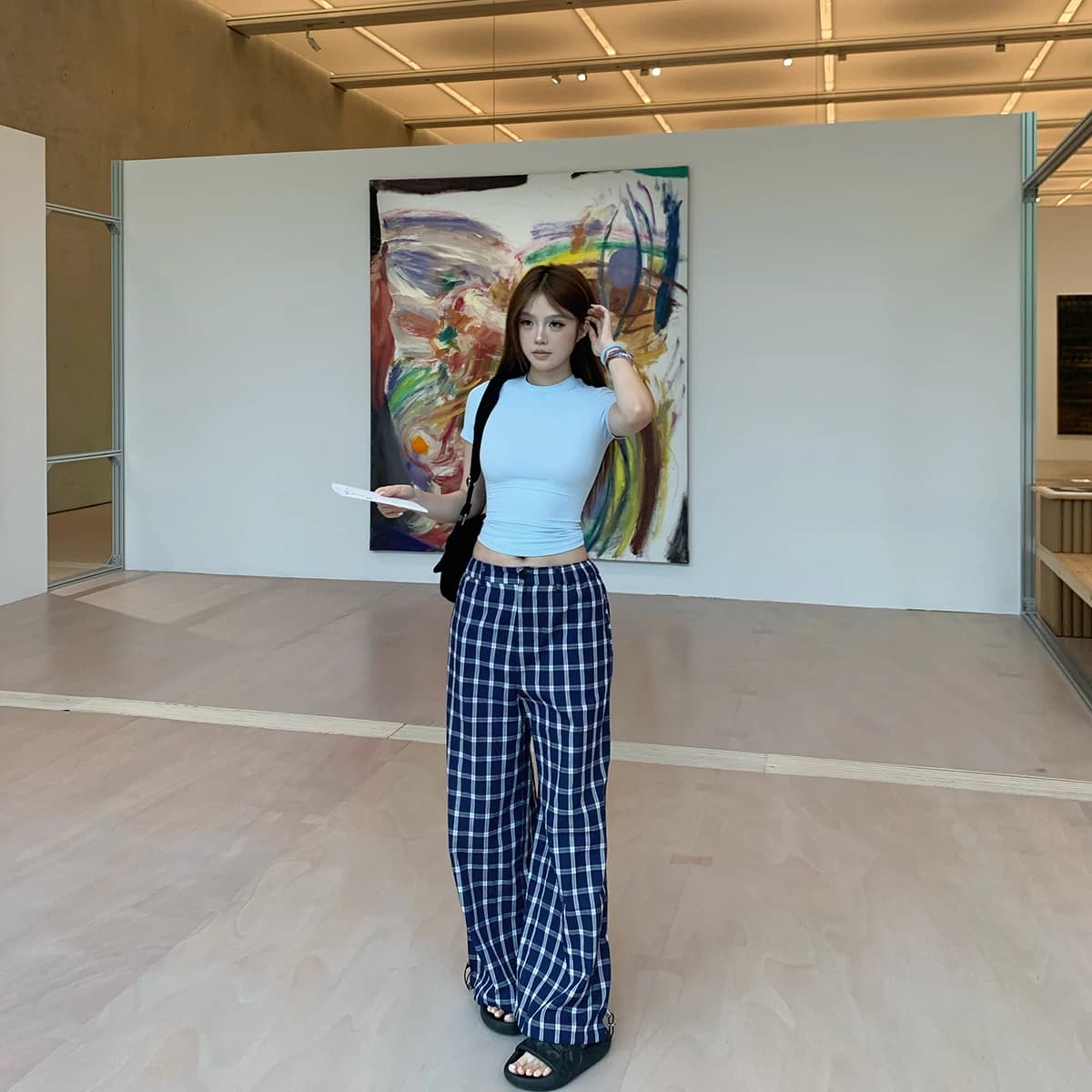 sunn21 卡戴珊风夏日纯色短袖T恤女夏季高密四面弹显瘦内搭上衣 - 缩略图2