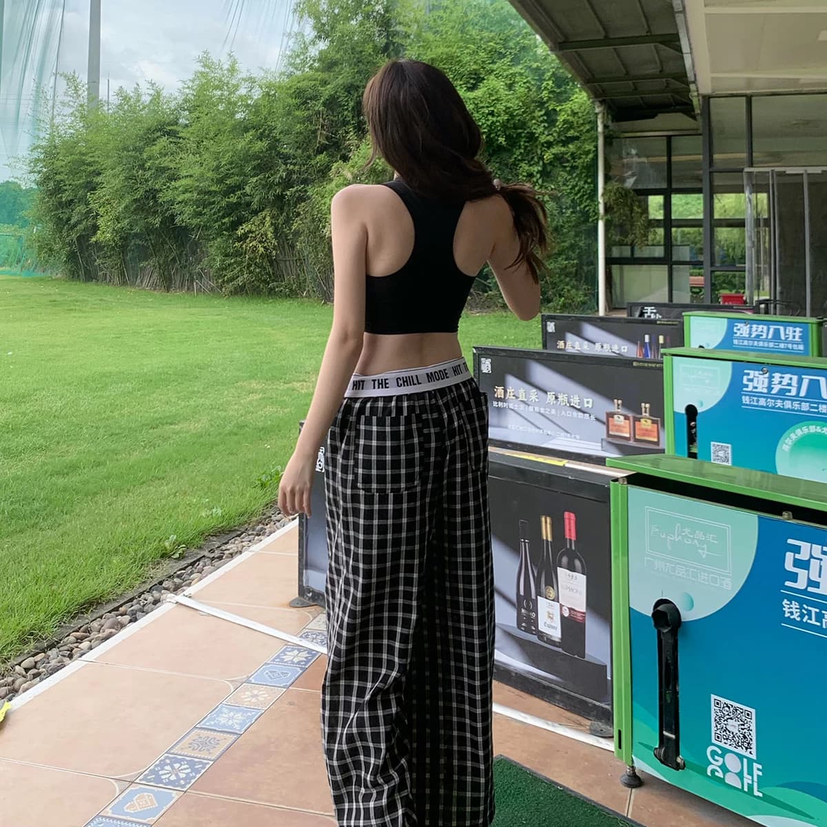 sunn21黑色紧身无袖背心夏季新款辣妹气质修身显瘦短款上衣 - 缩略图4