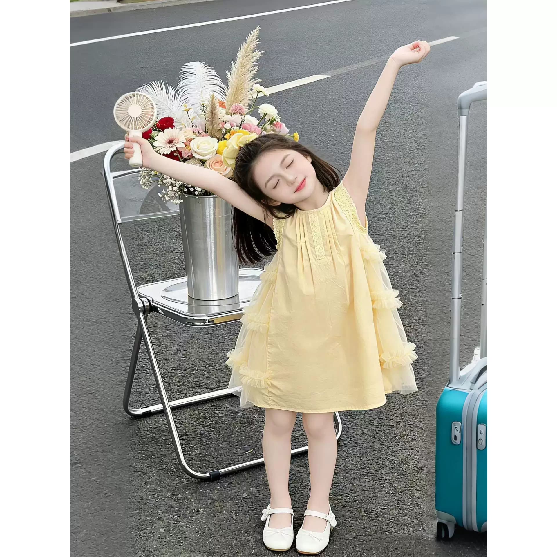 女童夏季连衣裙2026新款洋气无袖甜美可爱儿童小公主蛋糕蓬蓬裙潮 - 缩略图4