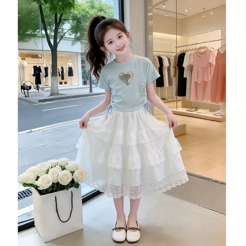 女童连衣裙夏季2026新款儿童洋气蕾丝蛋糕裙女孩夏装超好看半身裙 - 缩略图2