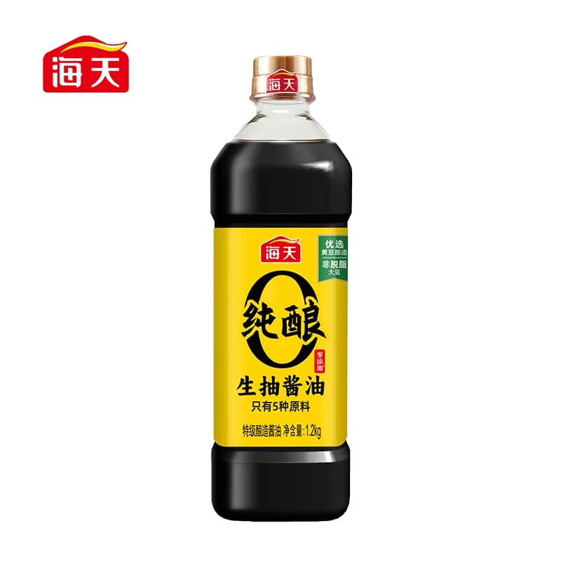 【百补】海天零添加纯酿生抽1.2kg家用特级酿造酱油炒菜凉拌调味 - 缩略图2