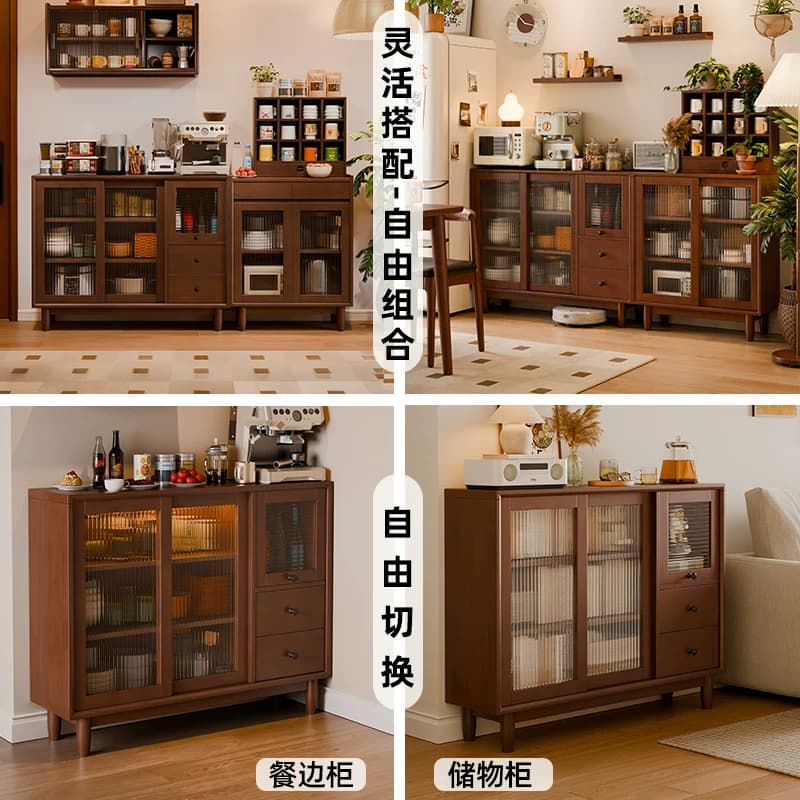 国家补贴实木餐边柜一体靠墙储物柜客厅茶水柜小户型置物柜咖啡柜 - 缩略图2