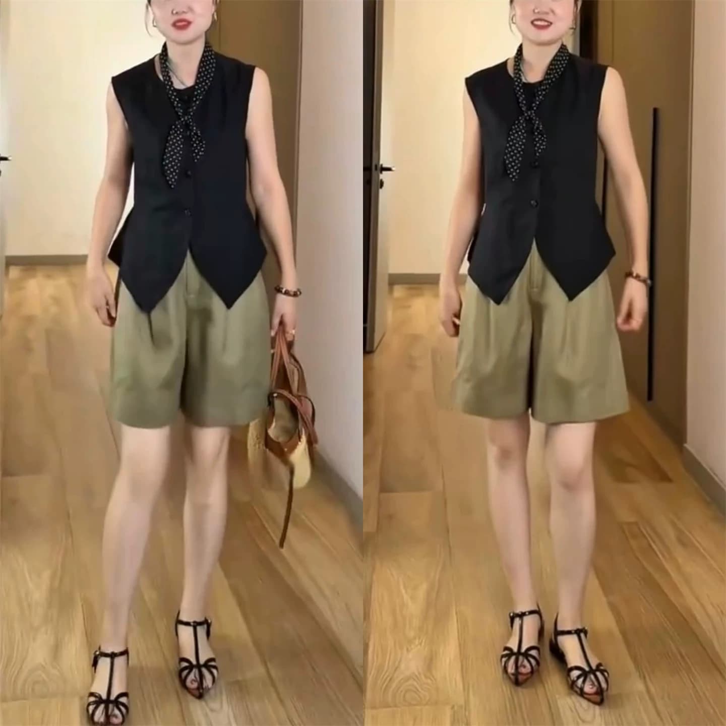 天丝亚麻短裤女2026夏季新款高腰显瘦休闲裤宽松高级感阔腿五分裤 - 缩略图3