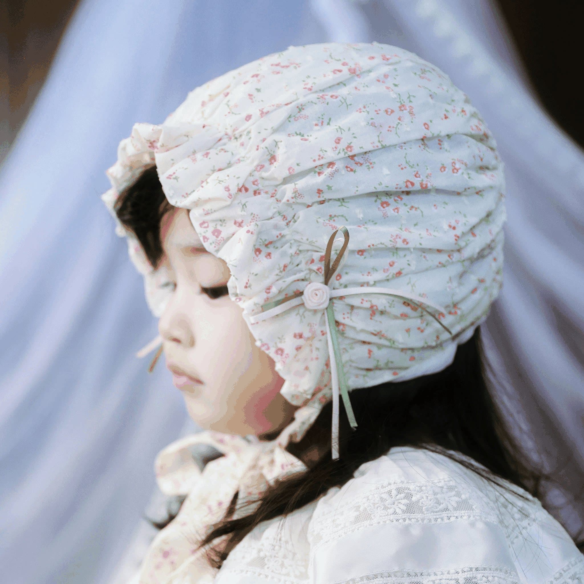 Hanakimi麒美英国夏季高端苎麻婴儿帽子满月百天周岁礼物宝宝胎帽 - 缩略图4