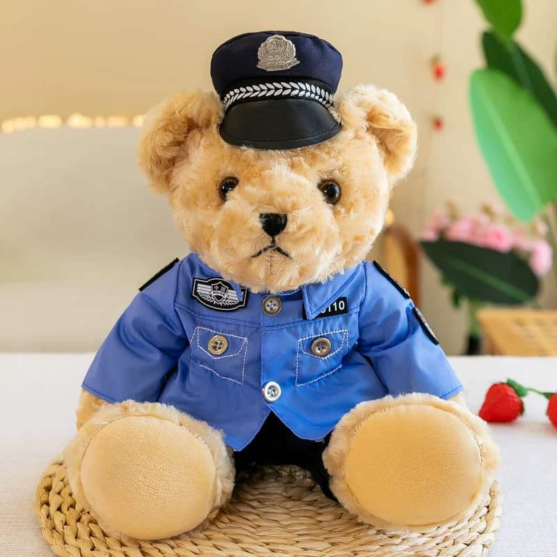 警察小熊公仔交警小熊玩偶制服消防服泰迪熊毛绒玩具礼物定制LOGO - 缩略图5