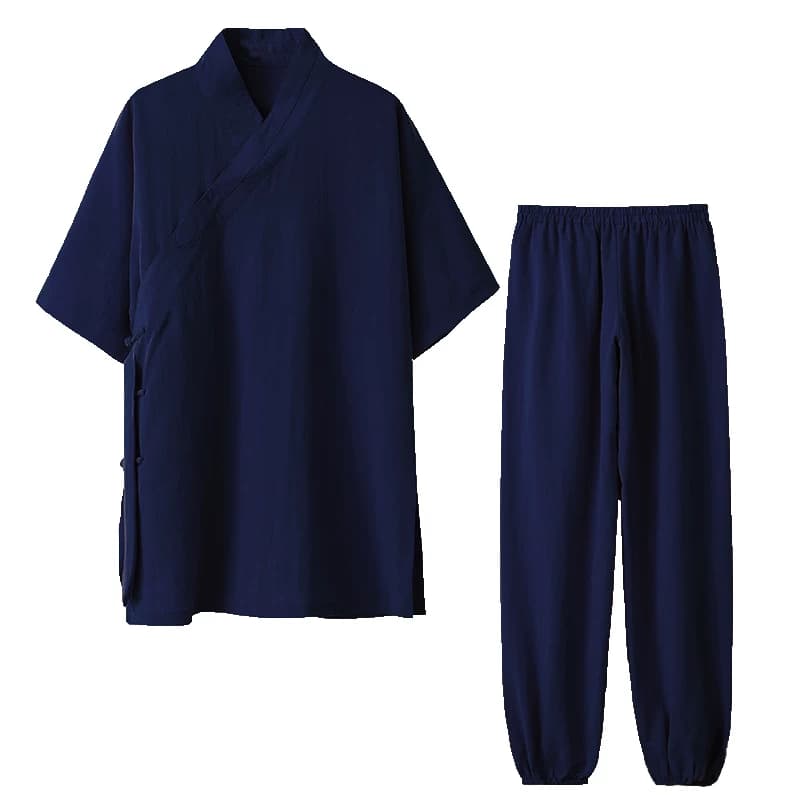 武当太极服中短袖道服2025新款亚麻夏天练功服男禅修服女道士服装 - 缩略图5