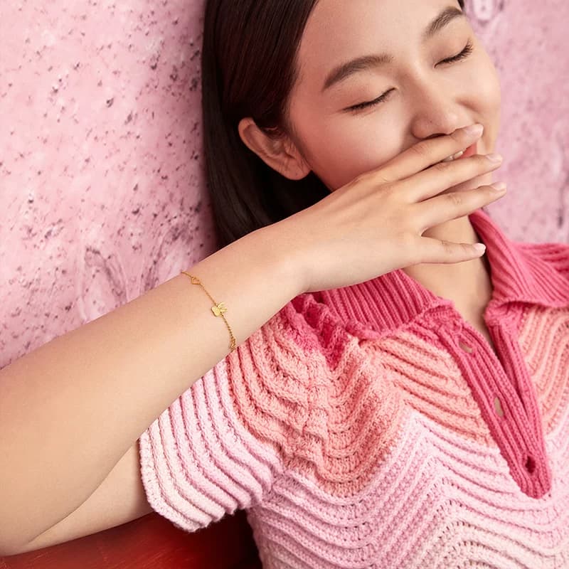 周六福甜心兔5G黄金手链女计价足金本命年生肖兔送女友节日礼物 - 缩略图4