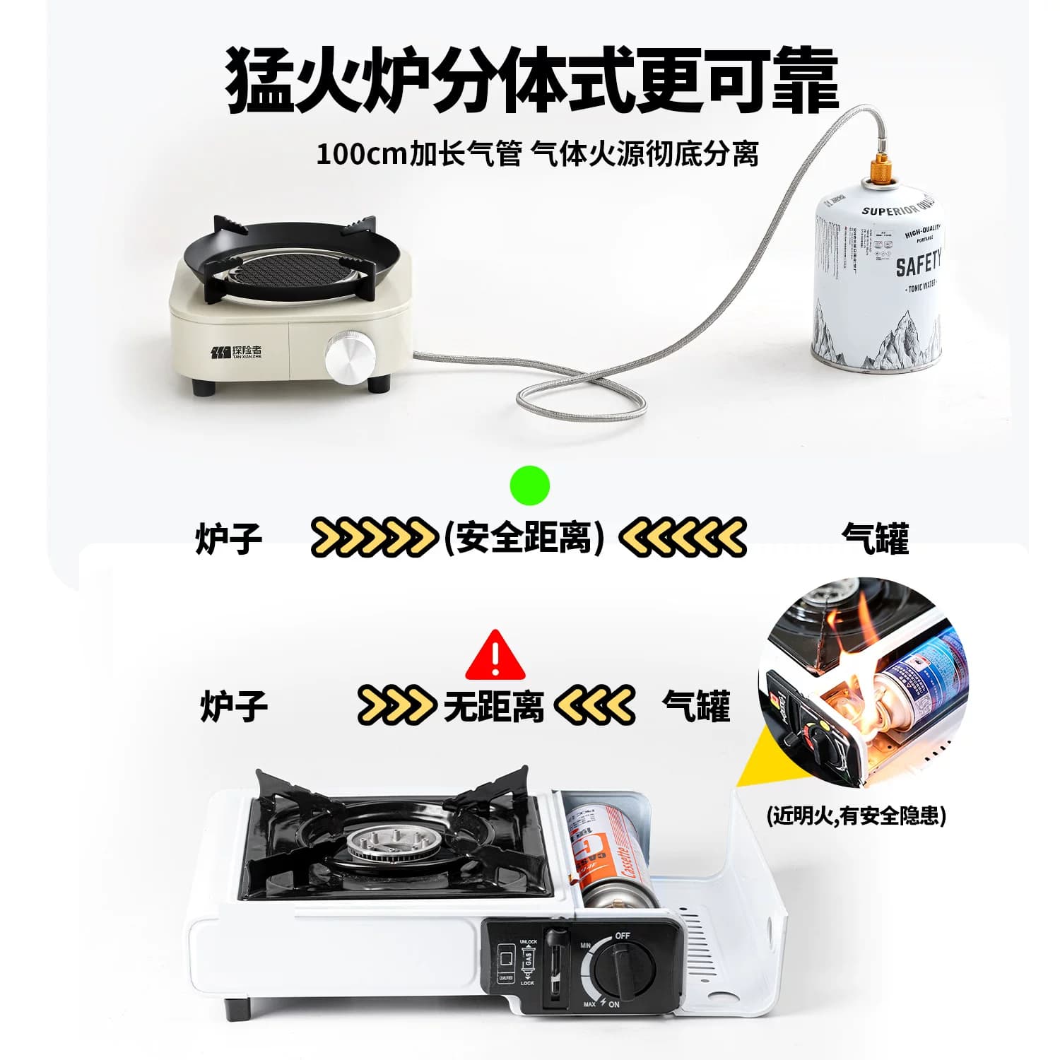 探险者分体式卡式炉户外便携式燃气炉具露营野炊煮茶炉红外线炉头 - 缩略图5
