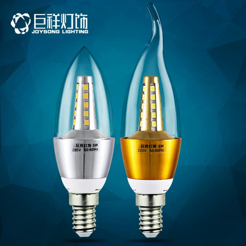 巨祥LED蜡烛灯泡 e14小螺口尖泡5W7W9W12w拉尾水晶吊灯光源节能灯 - 缩略图2