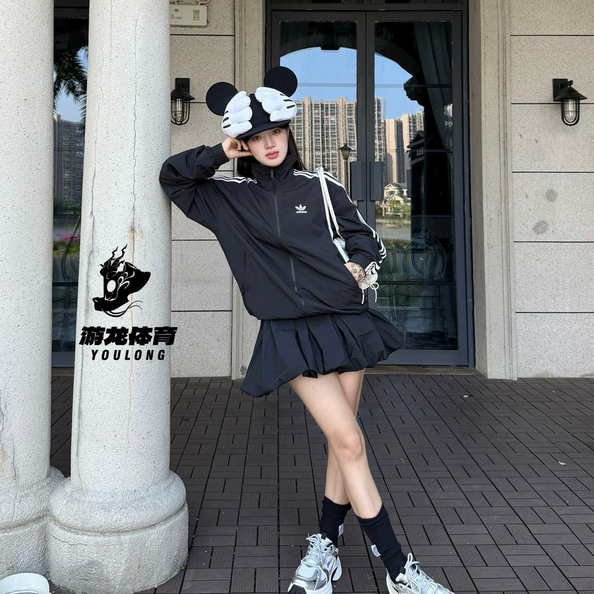 阿迪达斯Adidas 三叶草王鹤棣同款三条纹立领运动夹克外套 KB2466 - 缩略图4