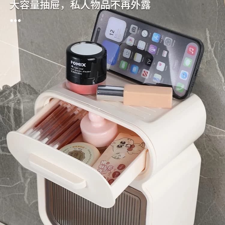 卫生间纸巾盒免打孔防水厕纸盒抽纸盒厕所卫生纸卷纸置物架壁挂式 - 缩略图3