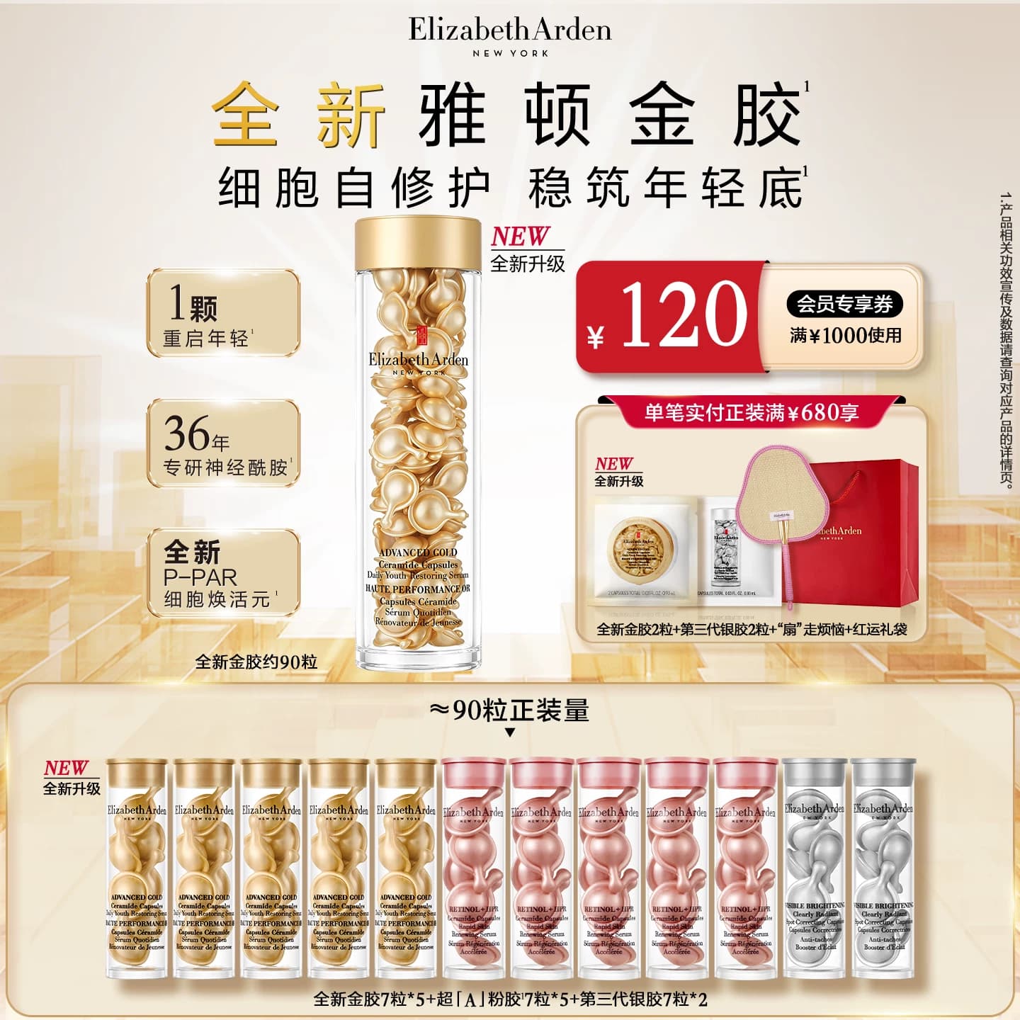 【重磅新品】雅顿全新金胶精华液 修护屏障神经酰胺 抗皱次抛精华 - 缩略图5