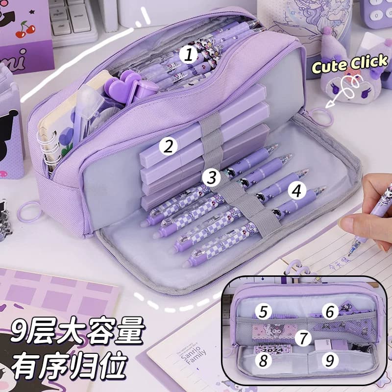 开学季新品三开窗笔袋大容量高颜值文具盒多层简约中小学生铅笔盒 - 缩略图2