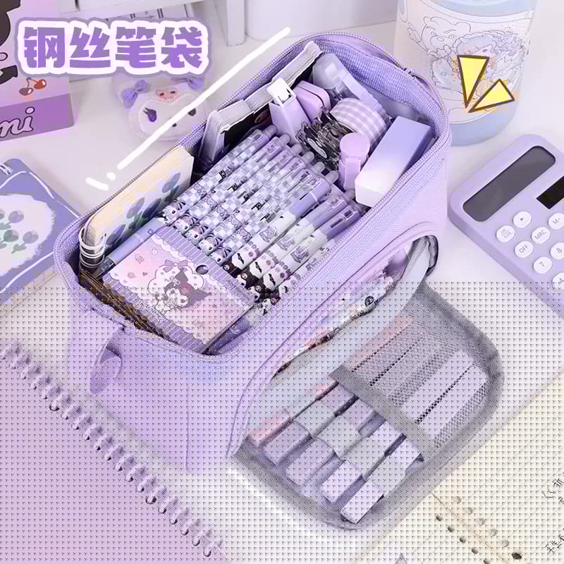 开学季学校幼儿园大容量多层笔袋多功能手提文具盒简约学生铅笔盒 - 缩略图2