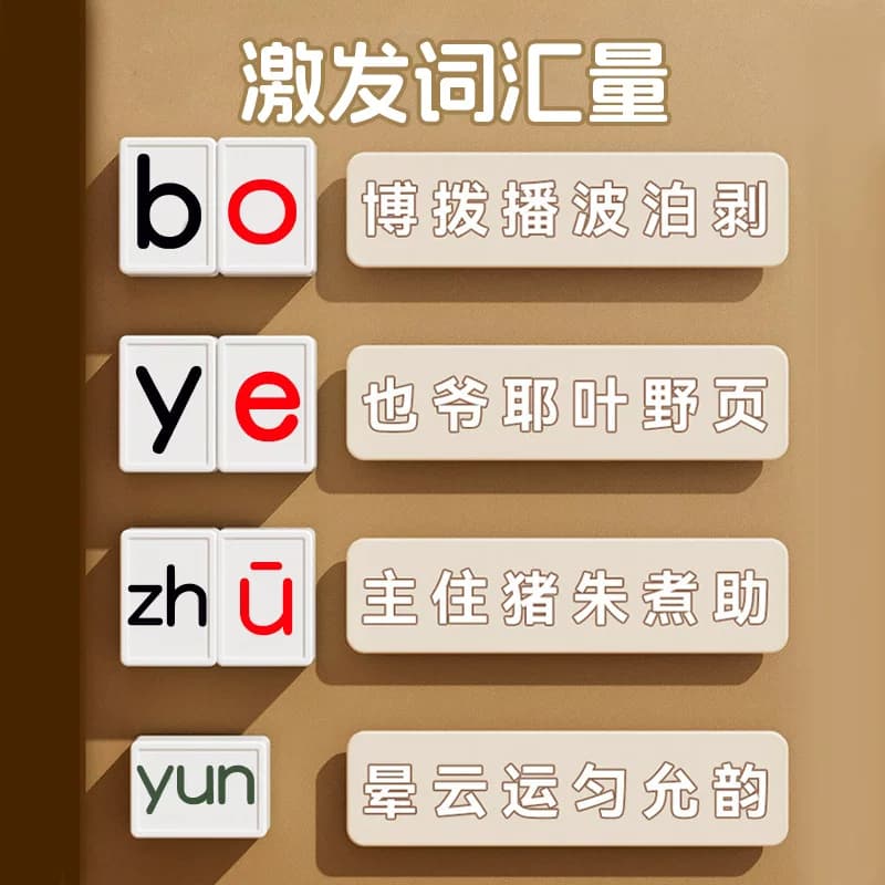 儿童益智汉语拼音麻将字母韵母逻辑思维开发智力桌游亲子互动玩具 - 缩略图4