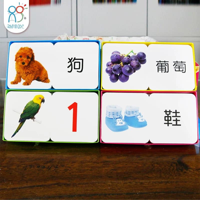 海润阳光0-3岁宝宝早教认知学习对对卡全套4盒识物撕不烂幼儿启蒙 - 缩略图2