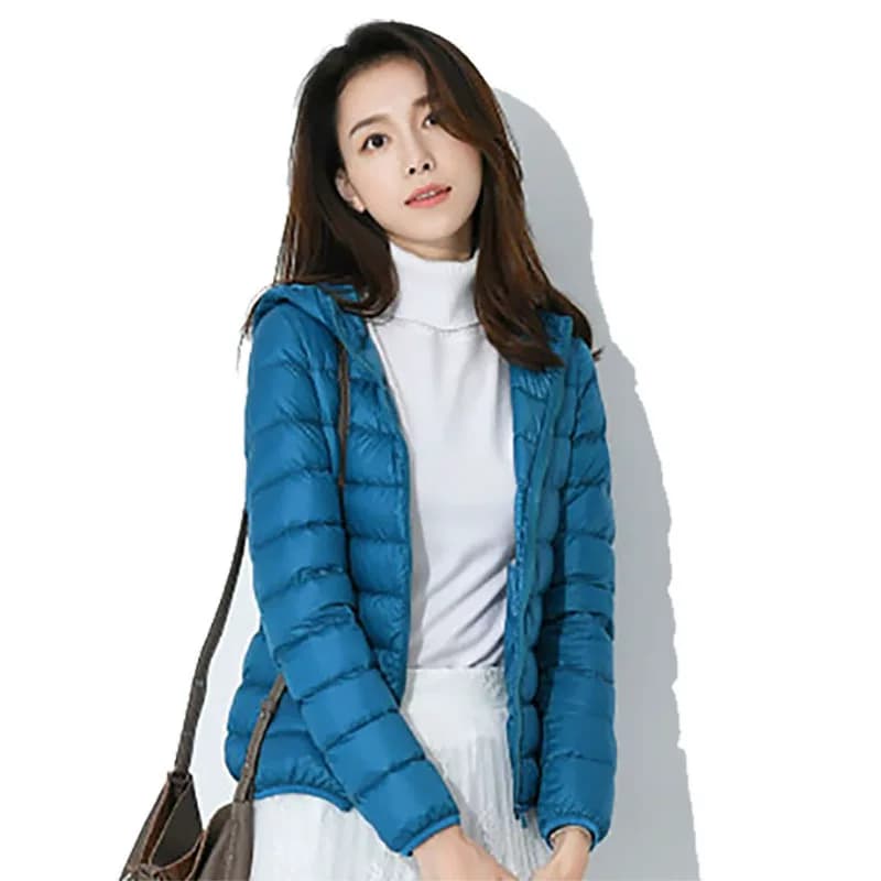 欧洲羽绒服女士2026新款短款轻薄加厚保暖修身韩版白鸭绒时尚外套 - 缩略图5
