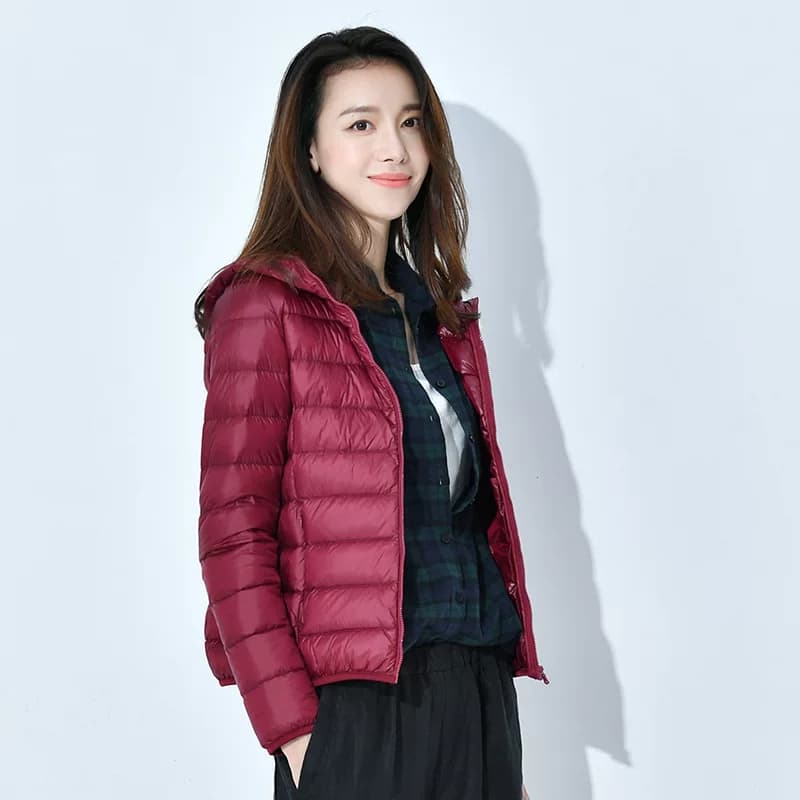 欧洲羽绒服女士2026新款短款轻薄加厚保暖修身韩版白鸭绒时尚外套 - 缩略图4