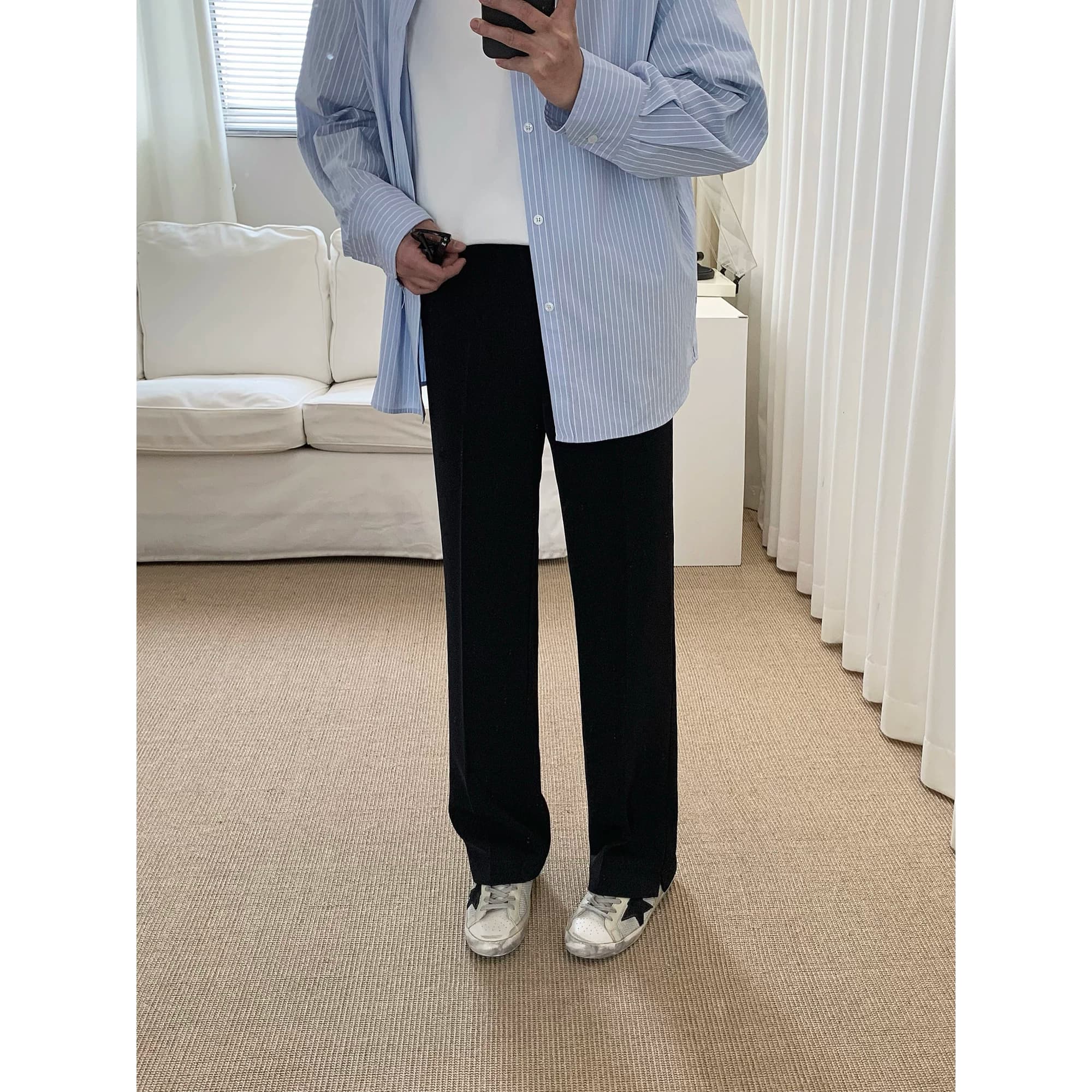 阿茶与阿古黑色垂感修身西裤男2026新款百搭显瘦显腿长休闲长裤子 - 缩略图5