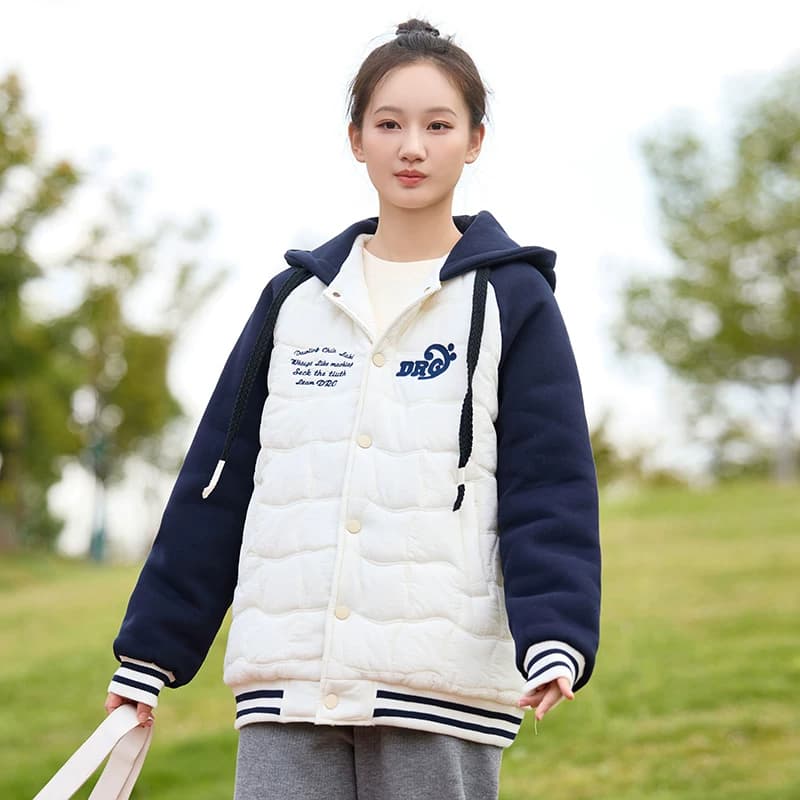 初中生棉衣少女加厚外套短款棒球服冬装新款大童高中生棉服棉袄冬 - 缩略图2