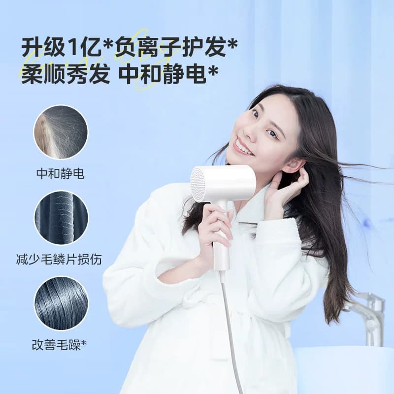 美的电吹风机家用负离子大风力护发速干大功率吹风筒折叠宿舍学生 - 缩略图3