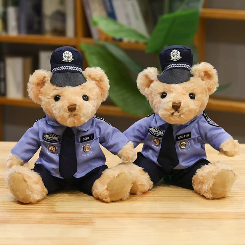 网红交警小熊玩偶公仔制服铁骑警察毛绒玩具定制宣传活动礼品批发 - 缩略图4