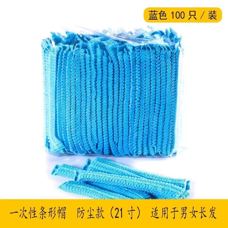 一次性帽子无纺布条形帽加厚网帽无尘头套食品车间防尘厨师防油烟 - 缩略图5