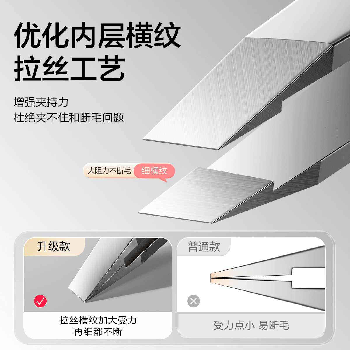 欧亿姿高精密眉夹女士专用不锈钢拔毛钳眉毛夹拔毛神器夹睫毛镊子 - 缩略图3