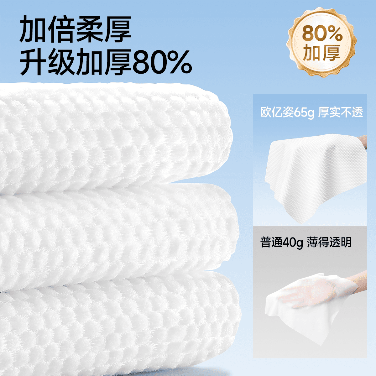 欧亿姿猫爪洗脸巾加大加厚美容专用棉柔巾一次性纯棉擦脸洗面巾 - 缩略图2