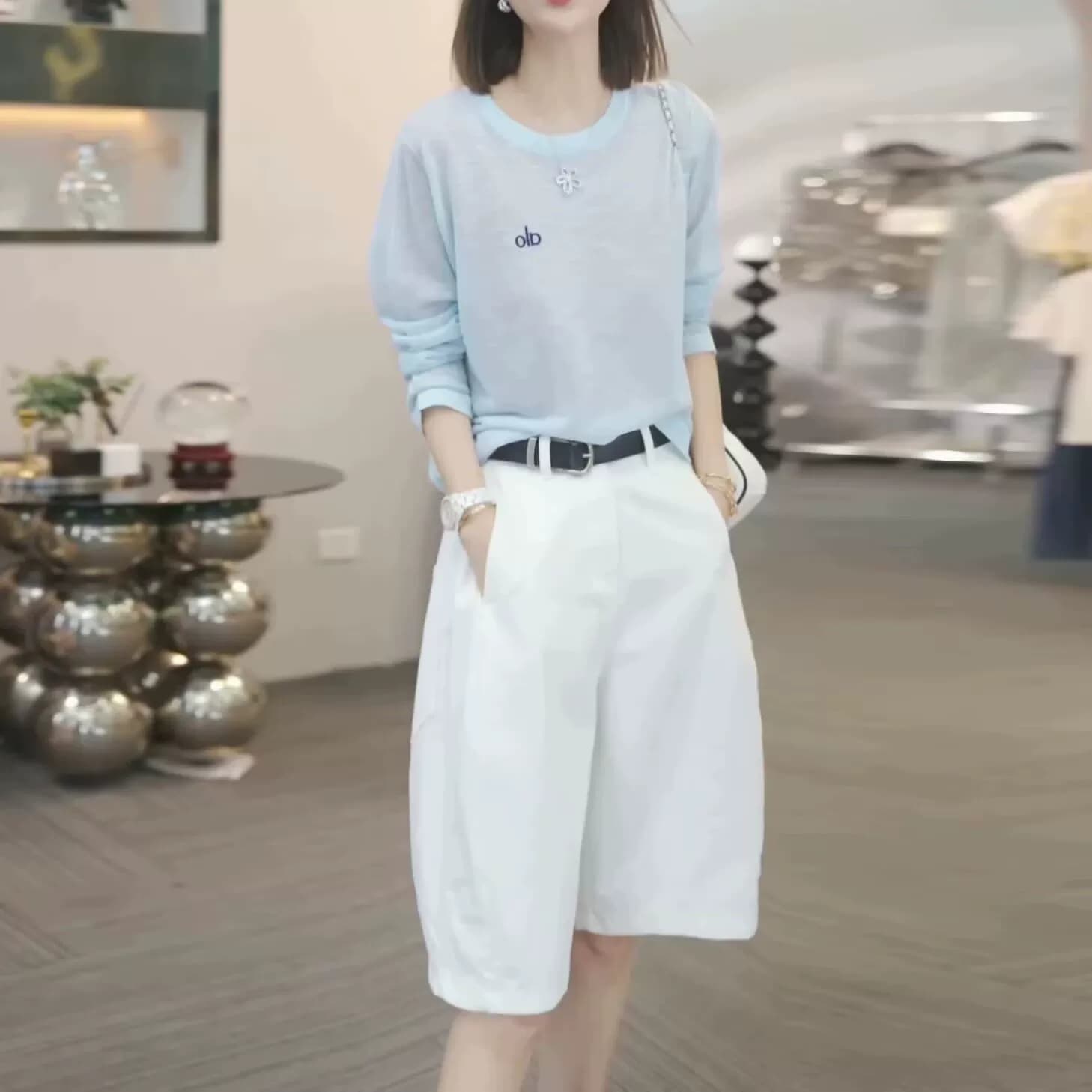 2026网红宽松显瘦洋气短裤两件套潮流运动套装女夏装新款3706 - 缩略图3