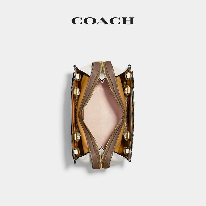 COACH/蔻驰女士拼色茶玫瑰图案ROGUE25号手提包斜挎包 - 缩略图4