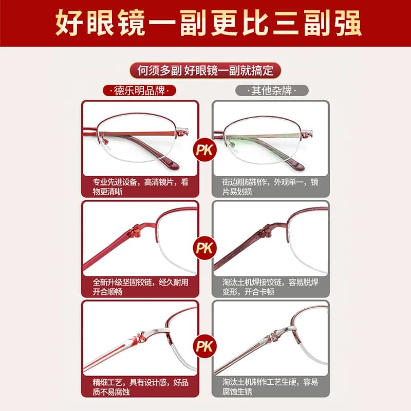 老花眼镜女士防蓝光高清中老年人时尚超轻品牌高档正品官方旗舰店 - 缩略图5