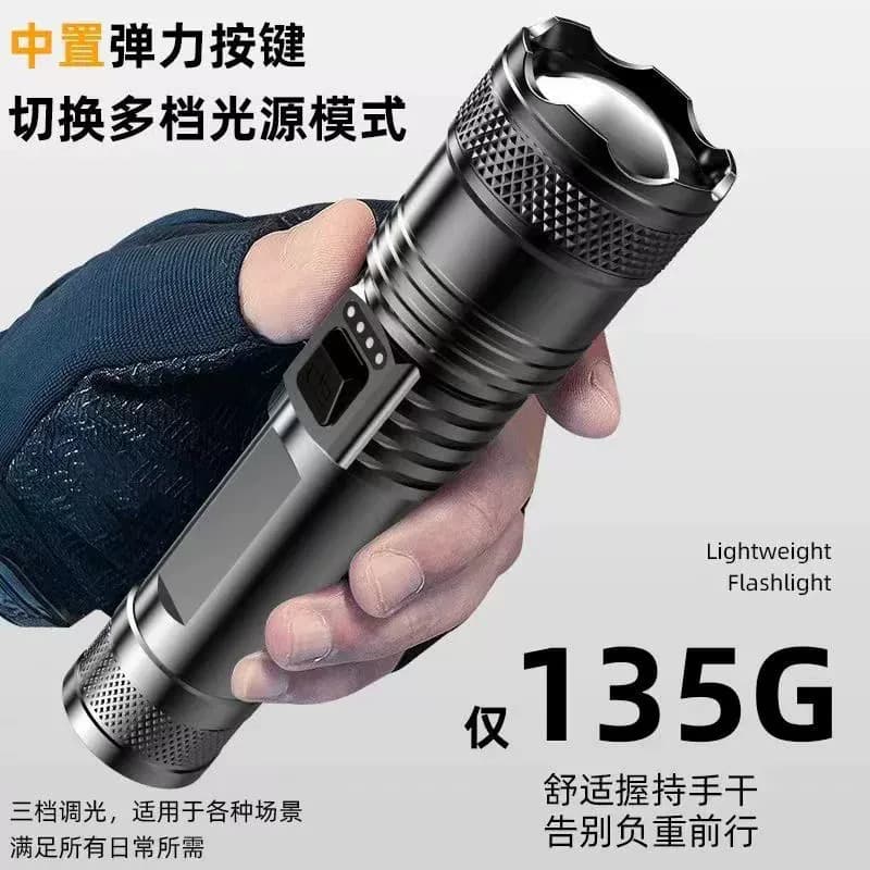 D户外强光超亮led手电筒多功能小型便捷usb可充电数显迷你手电筒 - 缩略图4
