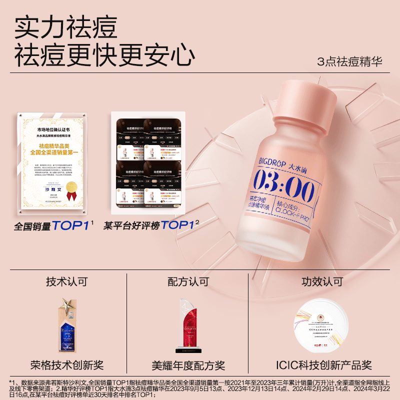大水滴3点祛痘精华3.0 祛痘淡印舒缓痘肌青少年去痘痘贴淡化红印 - 缩略图3