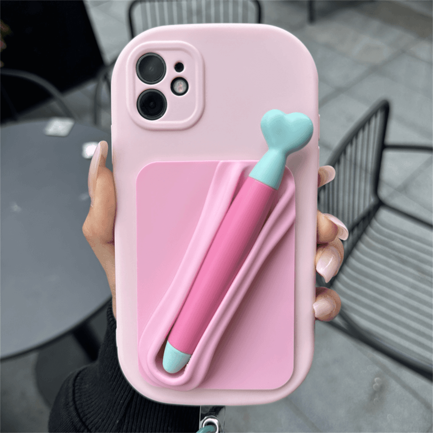 带手写笔适用苹果17promax手机壳iPhone16pro可放触屏笔14冬天防冻15promax海莉支架13带挂绳12小众创意x外壳 - 缩略图4