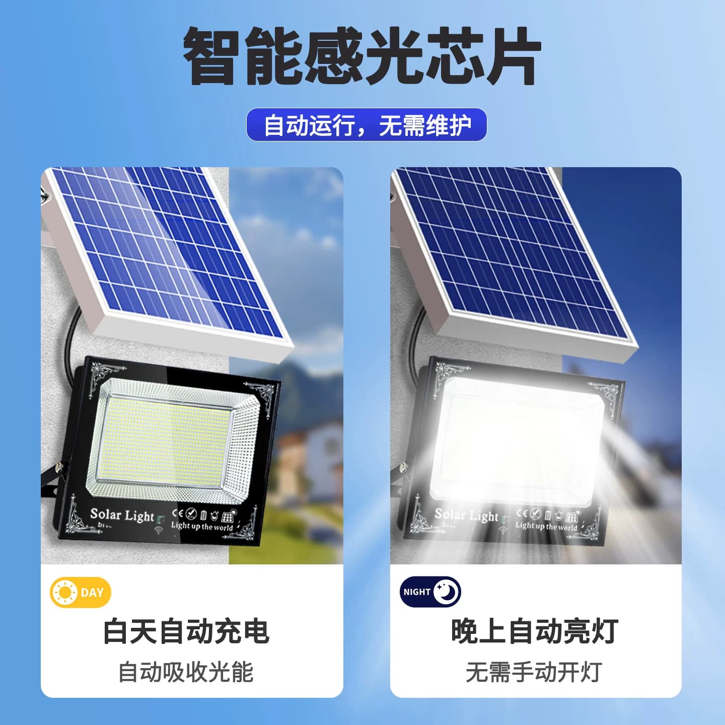 2026款太阳能户外庭院灯头雷达感应太阳能照明灯室外led单灯头 - 缩略图4