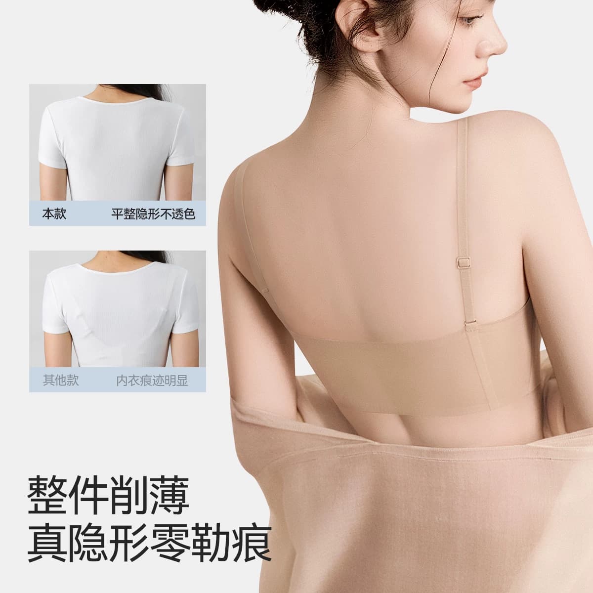 幸棉粉底液内衣女无痕隐形肤小胸聚拢收副乳运动肉色美背心式文胸 - 缩略图4
