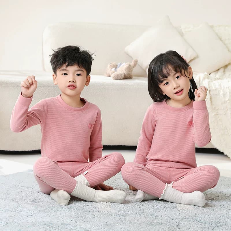 儿童秋衣秋裤套装加绒德男童女童保暖内衣秋冬女孩中大童打底抗寒 - 缩略图2