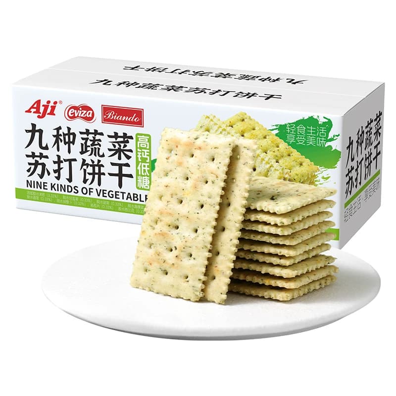 Aji蔬菜苏打饼干咸味高钙低糖小梳打孕妇早餐休闲下午茶零食整箱 - 缩略图5