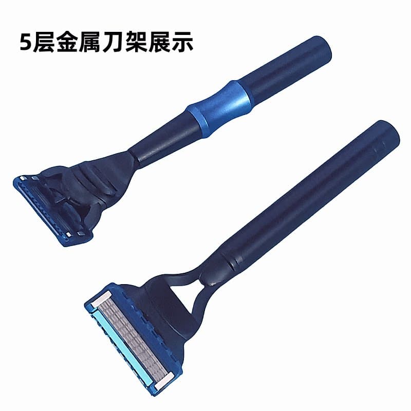 包邮手动三层刮胡刀刀架子五层剃须刀柄金属刮脸刀手柄把手老式 - 缩略图5