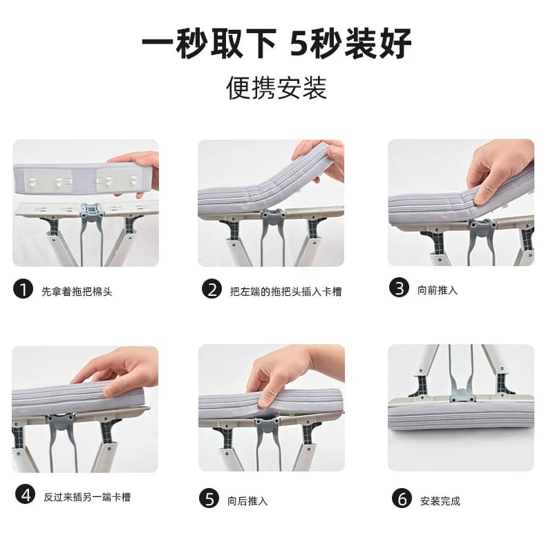 吸水海绵拖把头拖布头28 33厘米通用对折式卡槽胶棉替换装/宽窄口 - 缩略图5